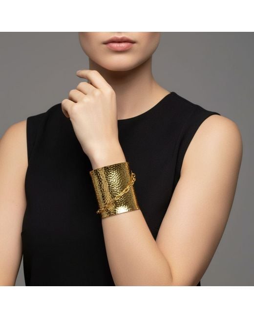 Jaredjamin Yellow Galilea Textured Cuff Bracelet
