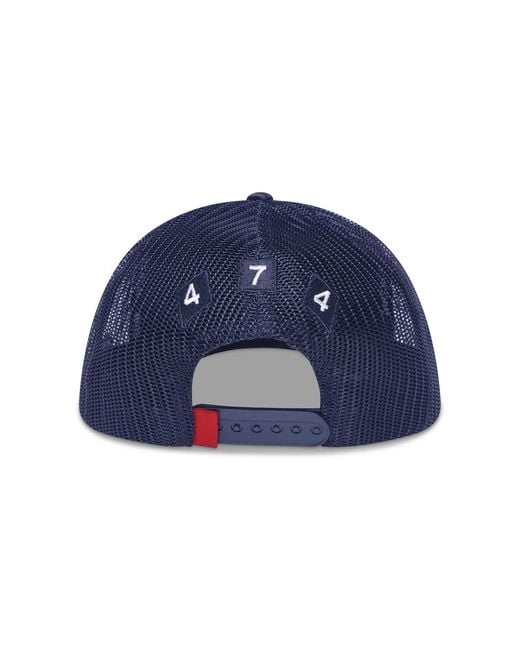 474 co Blue 474 Camo 3 Bars Trucker Hat Label for men