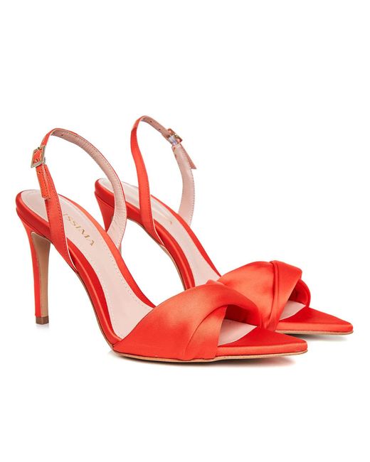 Ginissima Red Chloe Orange Satin Sandals
