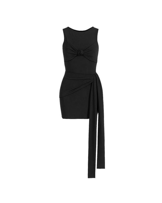 Maison De Gala Black Clara Knot Detail Mini Dress