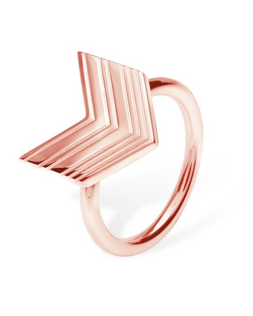 Lucy Quartermaine Pink Art Deco Arrow Ring