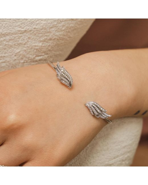 BLOOMTINE | Earth Angel HQ Metallic Angel Wings Premium Sterling Bangle