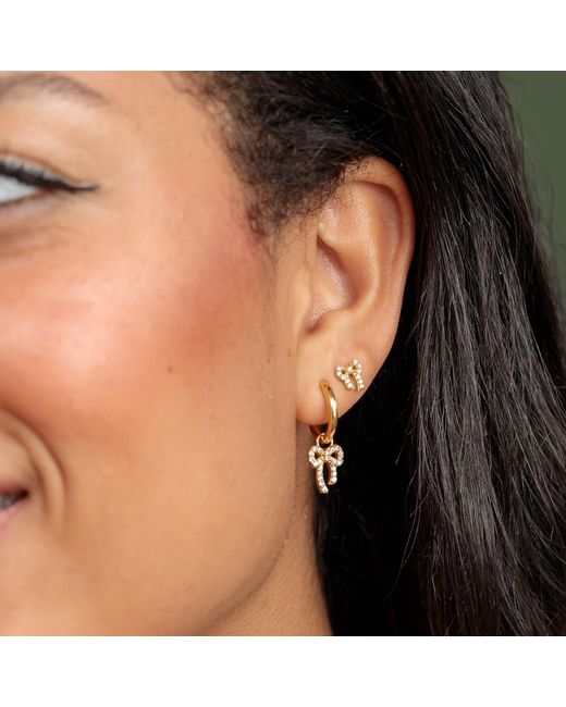 Scream Pretty Metallic Bow Charm Hoops