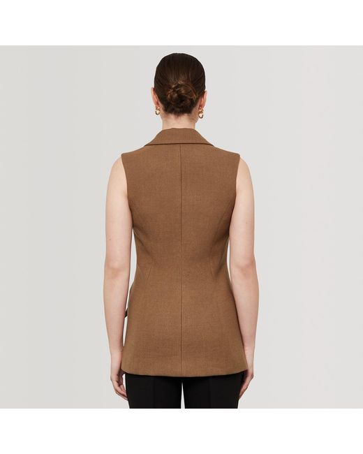 SEREN LONDON Brown Neutrals Double-Breasted Vest