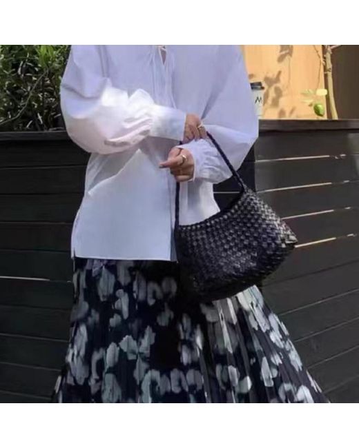 Rimini Black Woven Vegan Leather Sling Bag 'Leontina'