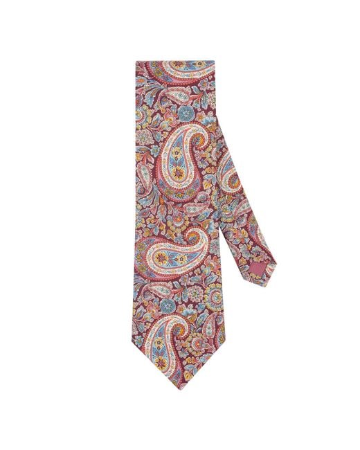 LE COLONEL Red Liberty Fig Lee Manor Tie for men