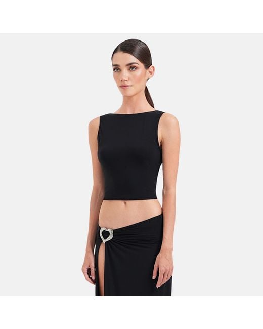 OW Collection Black Eris Crop Top