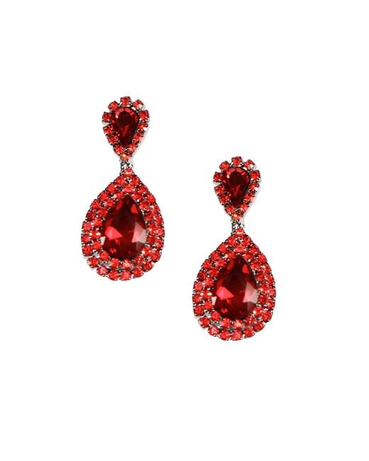 Maison De Gala Red Nicole Crystal Drop Earring