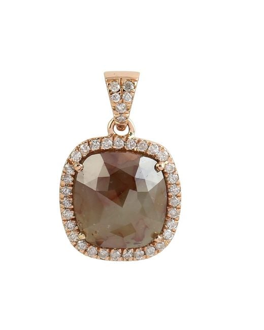 Artisan Metallic Rose Gold Diamond Charm Pendant