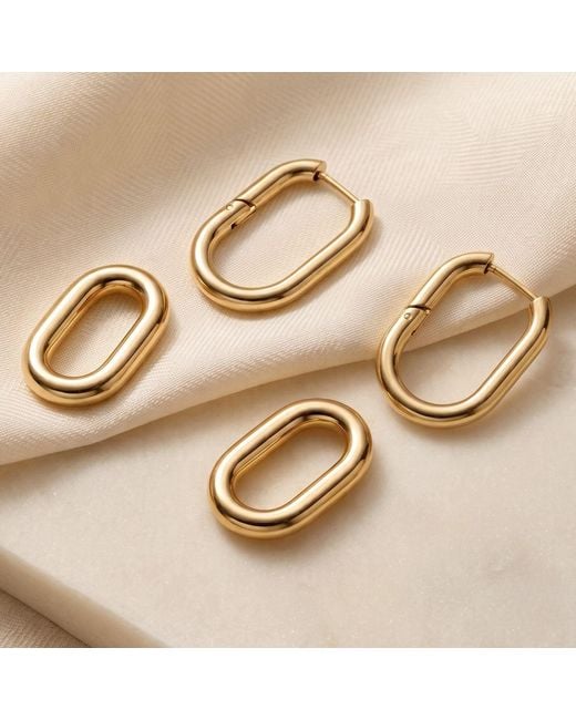 Harfi Metallic 18Ct Plated Convertible Paperclip Drop Earrings