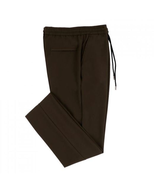 DAVID WEJ Brown Plain Drawstring Trouser – Khaki for men