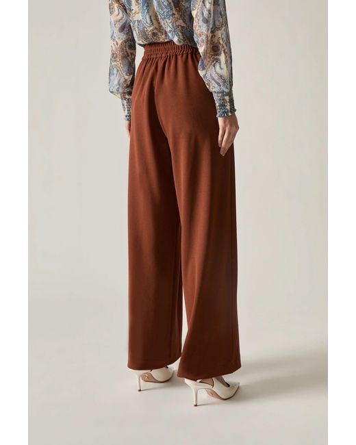 James Lakeland Brown Rust Wide Leg Suit Trousers