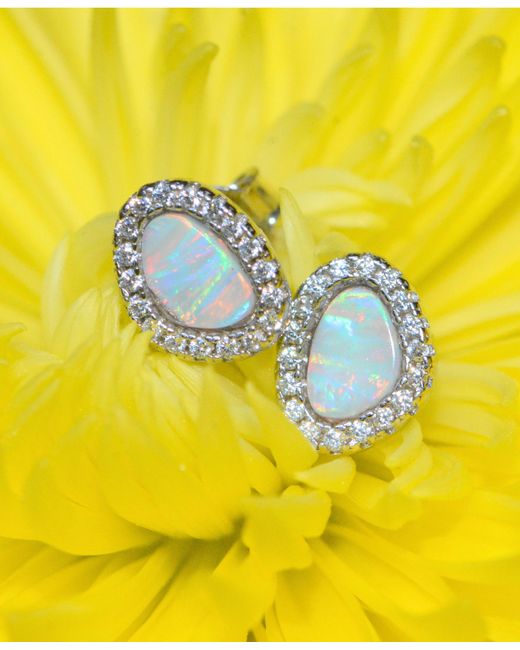 KAMARIA Metallic Opal Pebble Stud Earrings