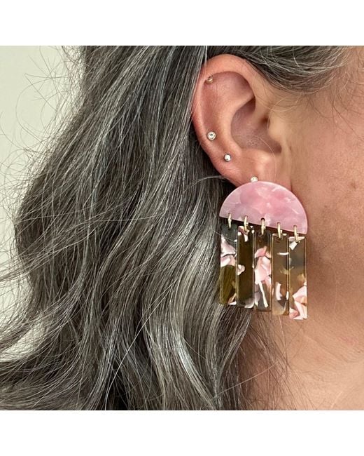 CLOSET REHAB Pink Fringe Earrings