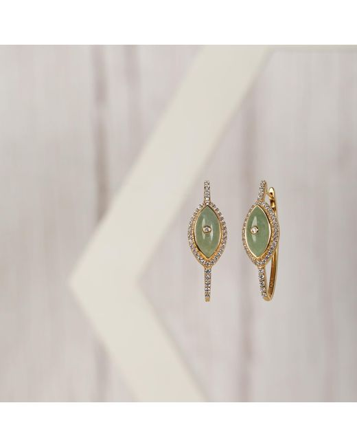 The Jewelz Metallic Aventurine Hoop Earrings