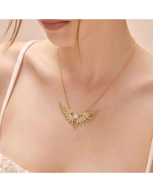 Ormiro Metallic Winged Heart Necklace