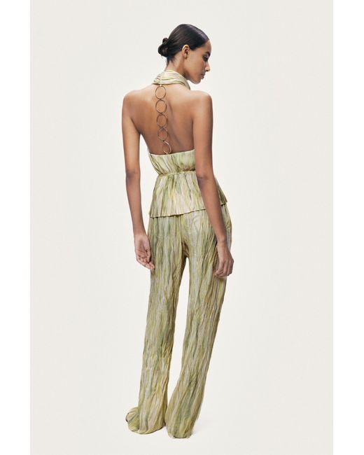Nocturne Green Abstract Print Straight Leg Trousers