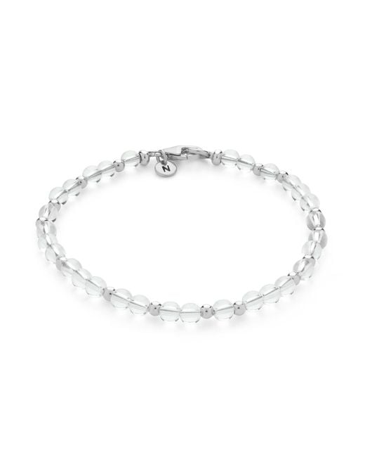 Nellou Jewellery Metallic Neutrals Jewel Bead April Birthstone Bracelet Sterling