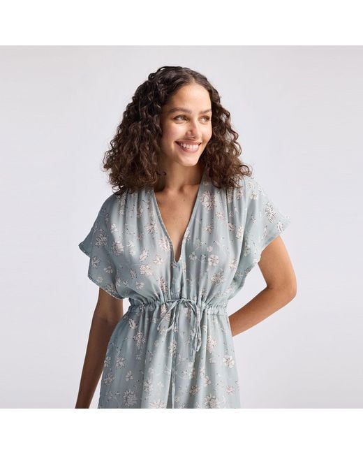 REISTOR Gray Gathered Maxi Dress