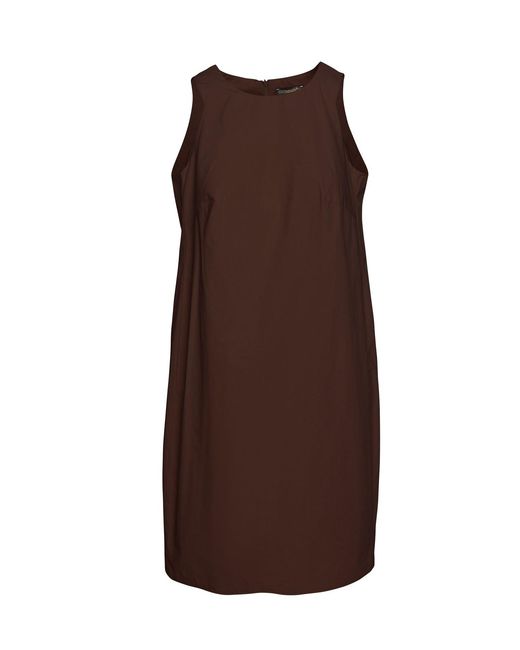 Conquista Brown Sleeveless Sack Dress