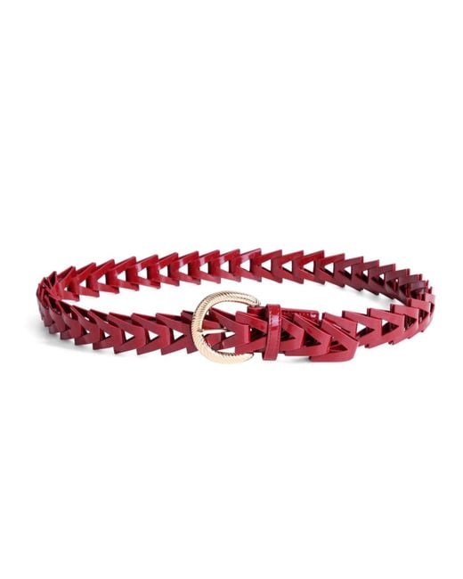 Jurgi Brand Red Triangle Loop Belt – Burgundy Patent Leather