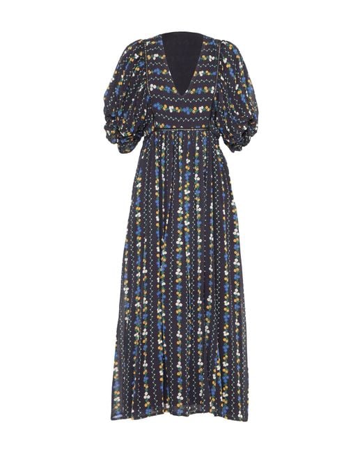 Rose & Nancy Gray Kiri Floral Printed Maxi Dress
