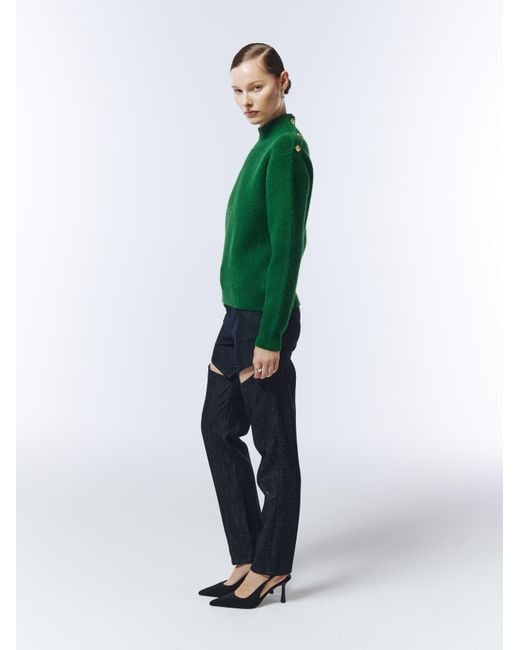Sour Figs Green Button Shoulder Jumper