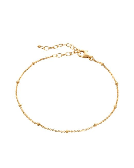 Spero London Metallic Bead Curb Chain Sterling Adjustable Satellite Bracelet