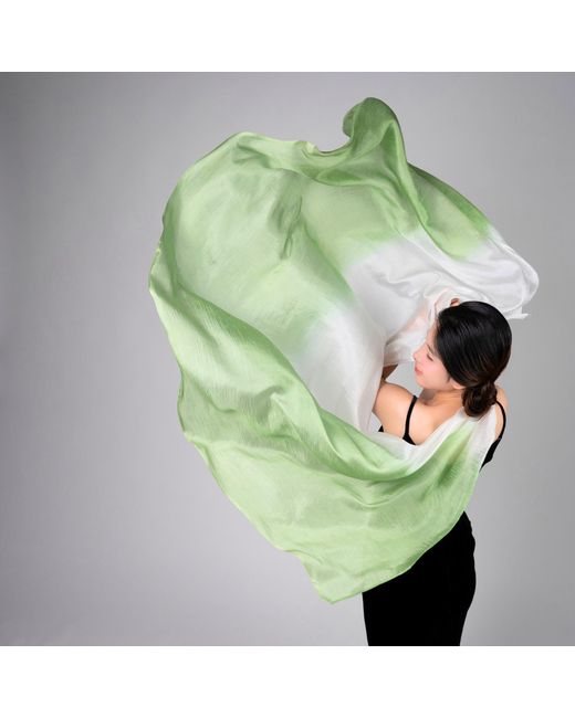 Silk and Bears Green To Ombre Mulberry Silk Scarf – Handmade & Hand-Dyed