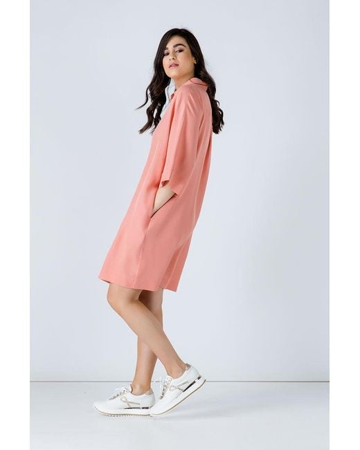 Conquista Pink Oversized Coral Tencel Dress