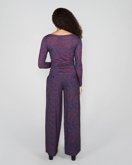 Lords of Harlech Purple Carly Merino Long Sleeve Crewneck Shirt