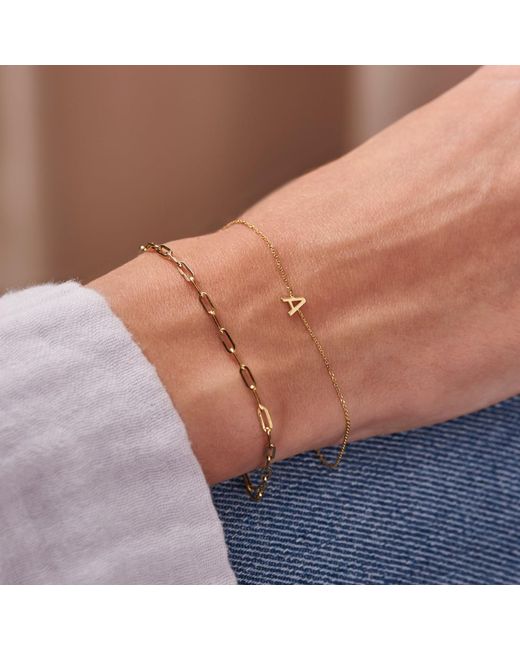 Posh Totty Designs Metallic Petite Gold Fine Initial Bracelet