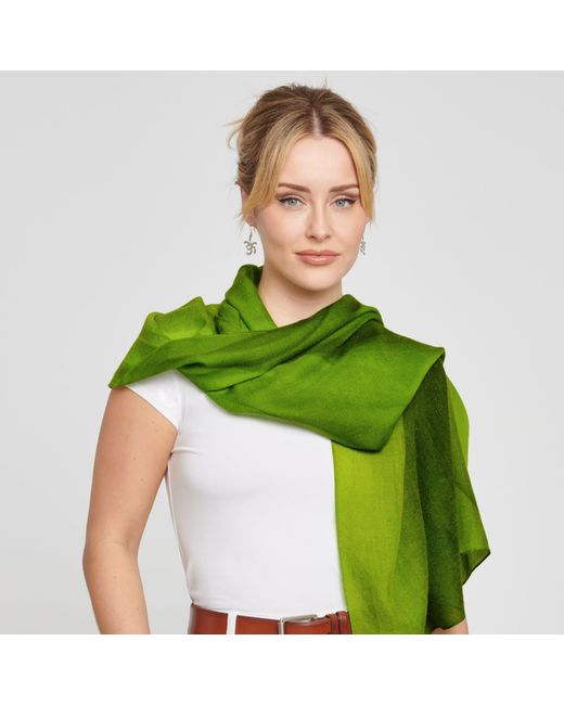 Auguri Green Earth Print Scarf