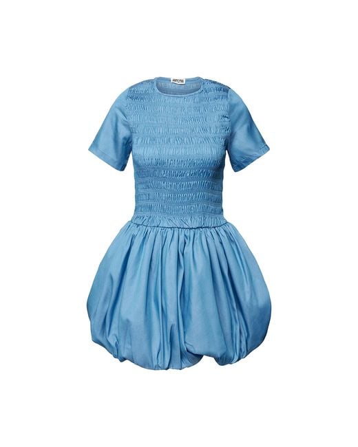 Amy Lynn Blue Eleanor Lyocell Chambray Ultra Mini Puffball Dress