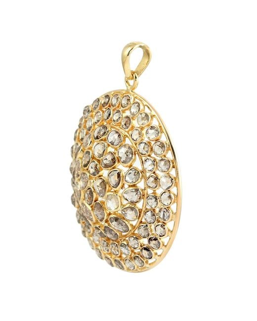 Artisan Metallic Polki Diamond Disc Pendant