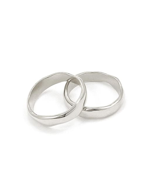 Biko Jewellery Metallic Wavi Ring Thin
