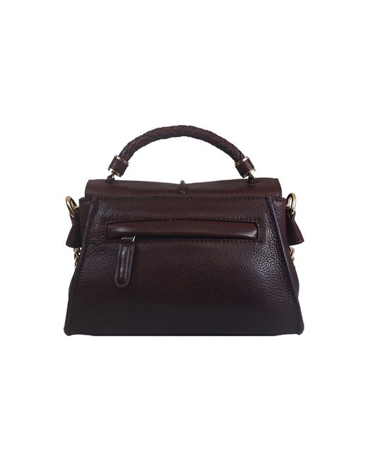 BELYSA Black Flore Leather Shoulder Bag