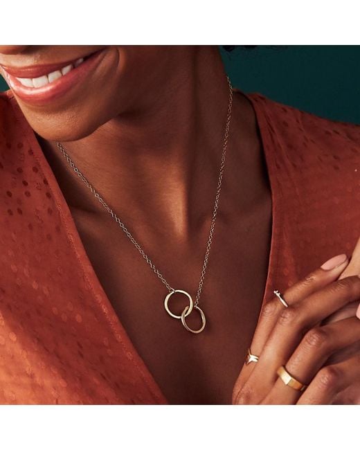 Posh Totty Designs Metallic Yellow Gold Plated Medium Double Hoop Necklace