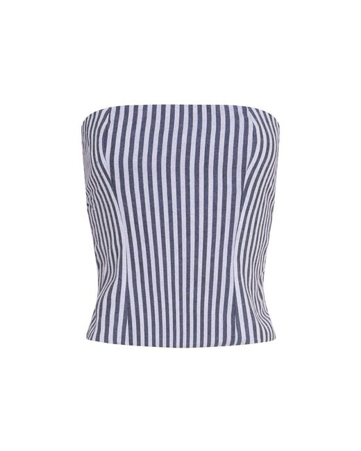 London Atelier Byproduct Blue Striped Strapless Corset