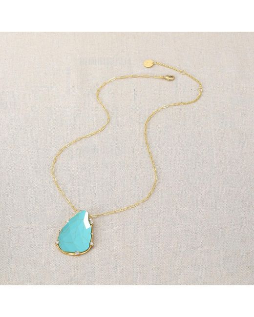 Rare Matters Jewelry Blue Organic Teardrop Necklace