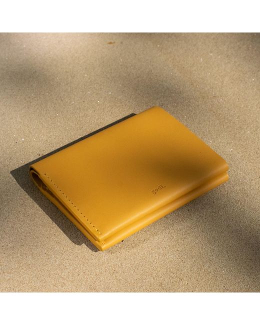 godi. Yellow Handmade Bifold Leather Wallet