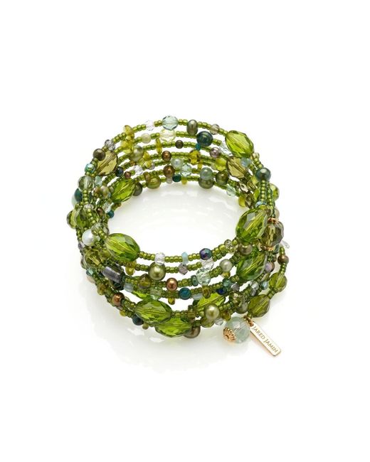 Jaredjamin Green Ivy Gemstone Spiral Wrap Bracelet