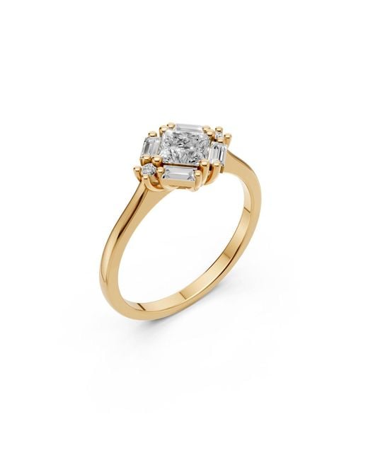 Aya Fine Jewelry Metallic Princess Cut Lab Grown Diamond Engagement Ring