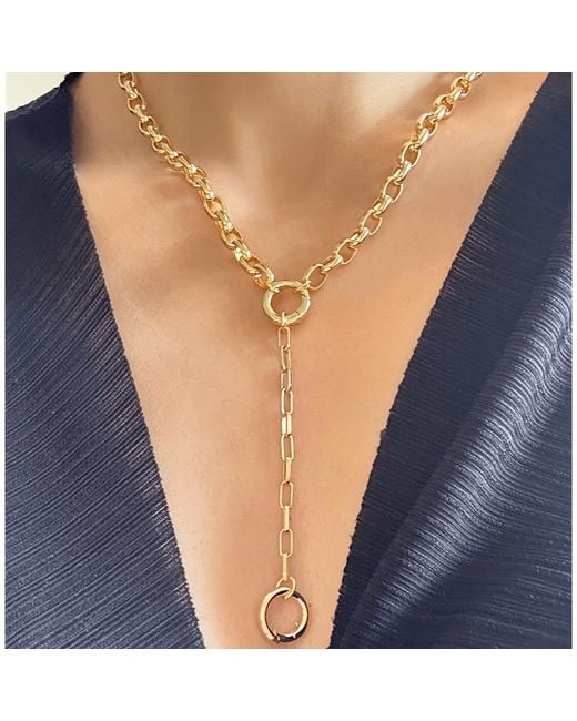 Alexie of Athens Metallic Gaia Drop Duo Charm Chain Necklace