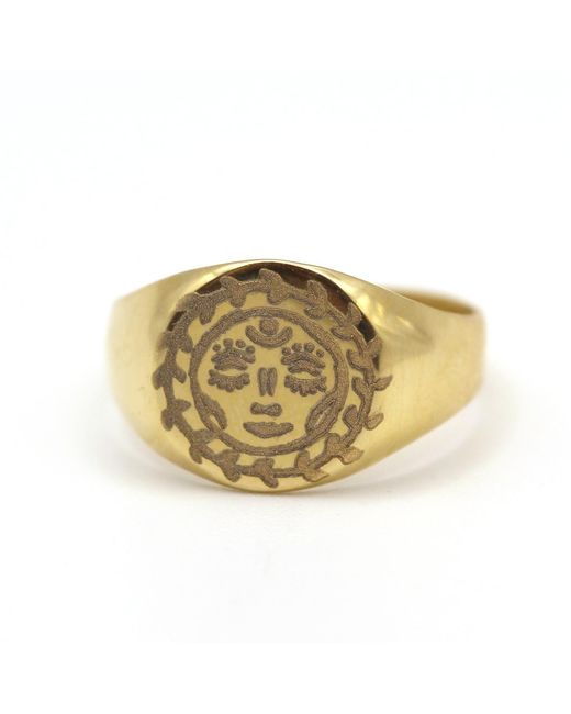 VicStoneNYC Fine Jewelry Metallic Happy Sun Signet Solid Ring
