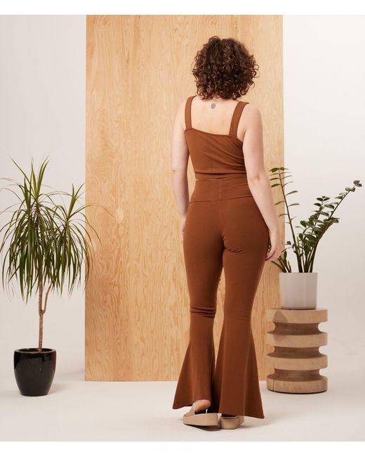 Known Supply Brown Cropped Button Tank