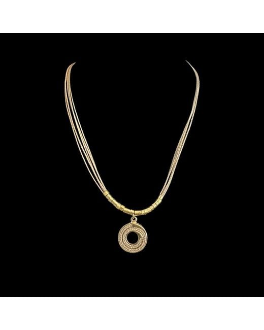 Nart Nature Making Art Metallic The Spiral Buriti Natural Fiber Necklace