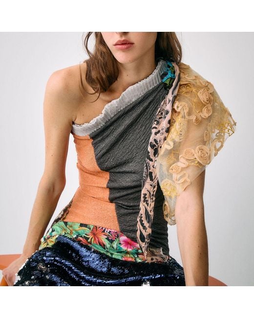 Miro Misljen Blue Patchwork Maxi Dress