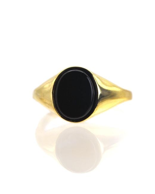 VicStoneNYC Fine Jewelry Black Onyx Signet Solid Ring for men