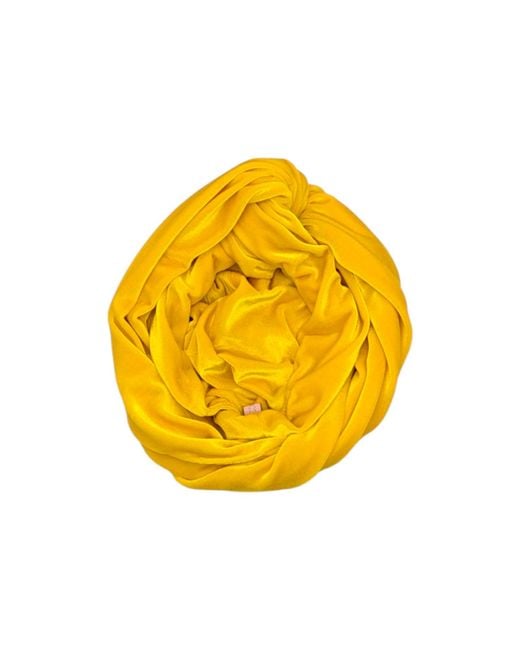 Julia Clancey Yellow Classic Madam Velour Sunshine Reversible Turban